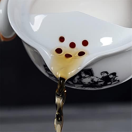HDRZR керамика чај сет вклучуваат 1 саксија 1 чаша, квалитетен елегантен и лесен Гаиван, убав и лесен чајник, (боја: Д, Големина: 8,6