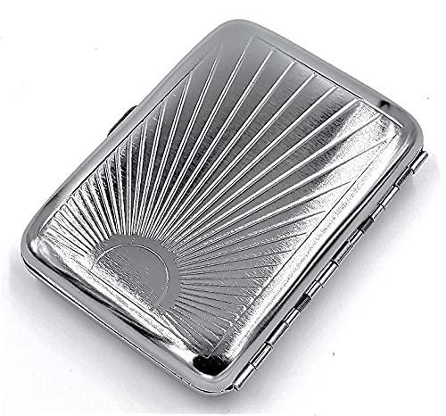 Класична Метална Сребрена Боја Двострана Кралска Кутија За Цигари Дизајн На Зраци - Пократок Од 100-тите