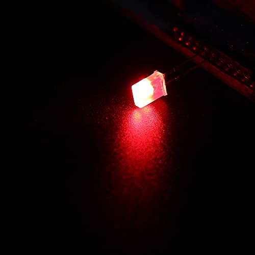 PATIKIL 2X5X7MM x LED Сијалица Светилка, 150pcs Правоаголни Светло Јасно Осветлување Емитуваат Диоди За Електронски Компонента Индикатор, Црвено