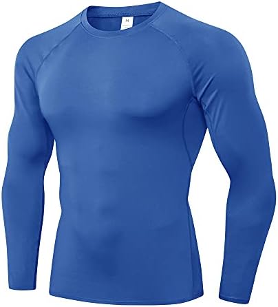 WRAGCFM кошули за компресија со долги ракави за мажи Брзо суво атлетско трчање маица тренинг спортски салата за теретани врвови
