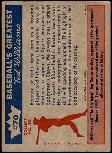 1959 Флеер # 70 Jimим Торп Бостон Ред Сокс екс Ред Сокс