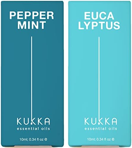 Пеперминт масло за раст на косата и есенцијално масло од еукалиптус за сет на дифузери - чисто терапевтско одделение за есенцијални масла