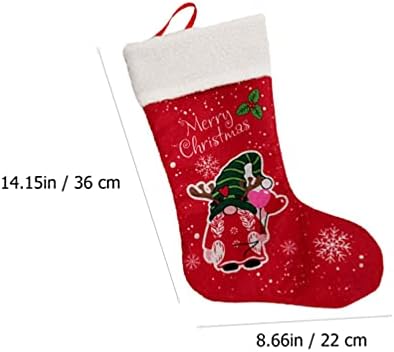 Pretyzoom Santa gager торба 2 парчиња Божиќни чорапи кадифни гноми чорапи камин новогодишно дрво виси чорапи за семејна Божиќна