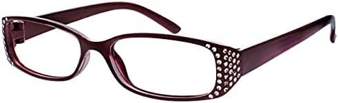 Компанијата За Очила За Читање Црна &засилувач; Виолетова Дијамант Стил Читателите Вредност 2 Пакет Дизајнер Стил Жени Дами RR93-5 +1.50