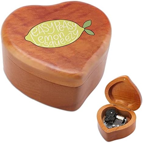 Лесна пискава лимон пискава налепница гроздобер дрвена часовна музичка кутија музичка кутија во форма на срцеви подароци за lубовници семејни пријатели