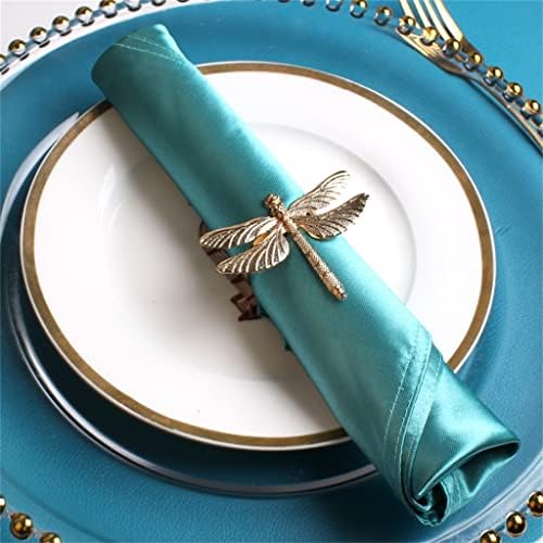 Орета 10 парчиња свадба на нордиски стил Мет златен змеј со салфетка, салфетка прстен