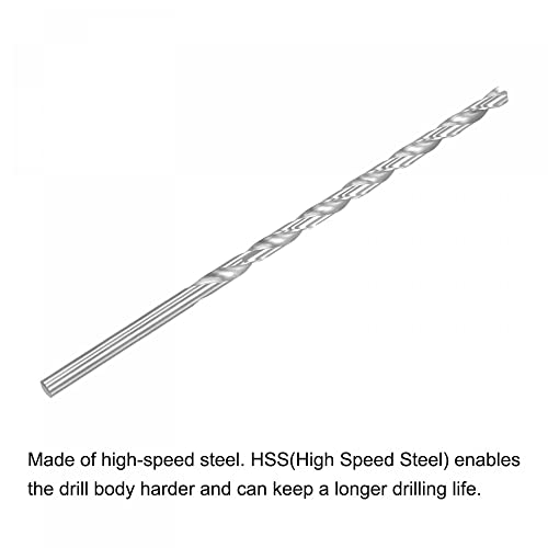 Uxcell HSS дополнителни битови за вежбање со долг пресврт, дијаметар од 8,5 mm ДИДЕМЕР 250мм должина 2 парчиња