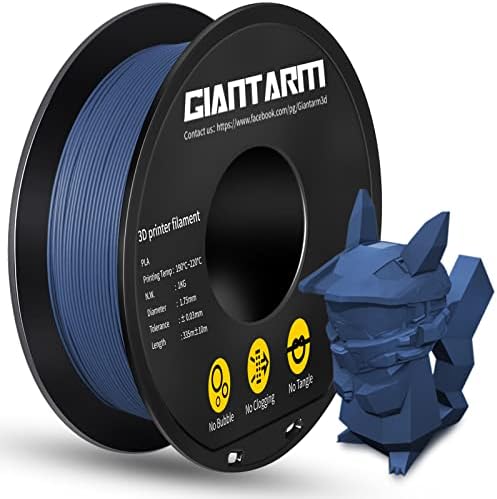 Giantarm Matte Pla Filament Blue, 1,75 mm Frosted 3D печатач филамент, димензионална точност +/- 0,02 mm, филамент за печатење со 3D Spool 3D