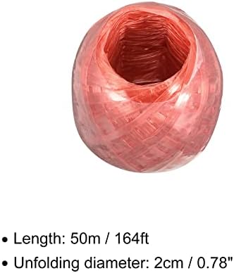 Rebower Polyester најлон јаже [за пакување во пакување на домаќинства DIY] -50m / 164ft / 4roll пластика, црвена, бела