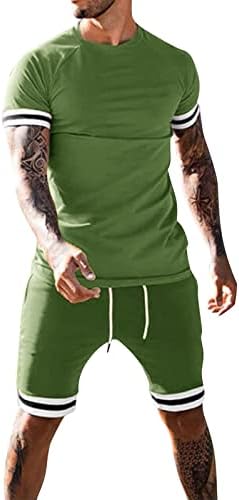Летна крпеница 2 парчиња кошули за машки кошули плажа и поставува кратки шорцеви панталони мажи костуми и комплети костум за