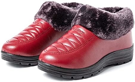 Женски снежни чевли Зимски плишани топли чизми се лизгаат на платформата околу пети лежерни чевли со сите меча на глуждот