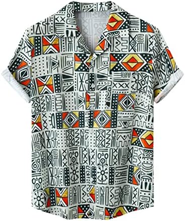 Менски цветни хавајски кошула кратки ракави отпечатени редовно вклопени летни плажа случајни копче надолу алоха кошули врвови маички