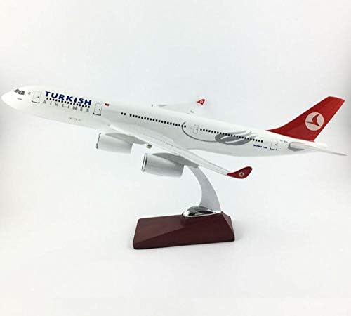 45-47см A340 Турска метална база и модел на смола модел на авиони модел златен авион модел за возрасни украси за украсување подарок
