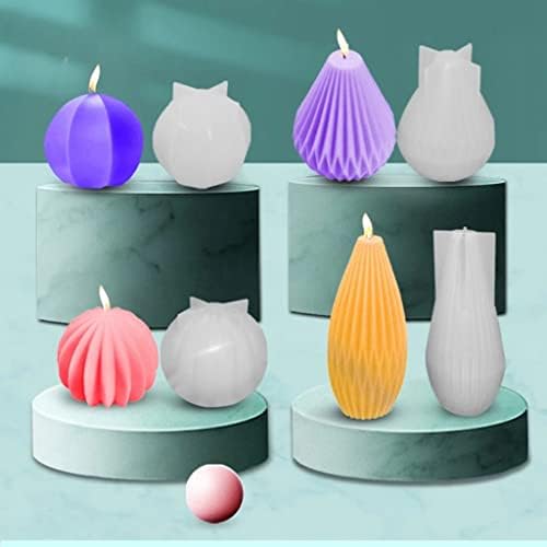 ByBycd 1 парчиња силиконски свеќа за свеќи геометриска 3D форма смола епоксидна сапунска калап свеќа за правење мувла рачно изработена
