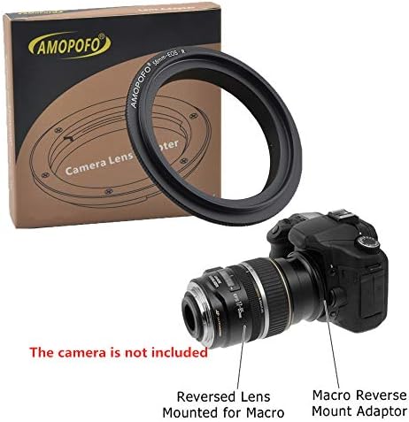 58мм макро леќи Обратно прстен компатибилен со Canon EF R целосна фамилијарна камера и со леќи за навој од 58мм филтер