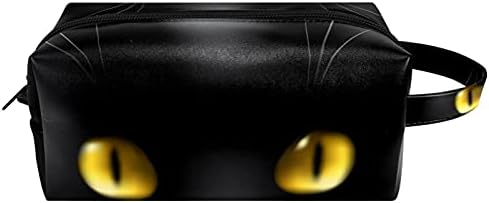 Шминка Торба Пространа Козметичка Торбичка Торбичка Чанта Чанта Со Патент За Жени И Девојки Црна Мачка Во Мракот