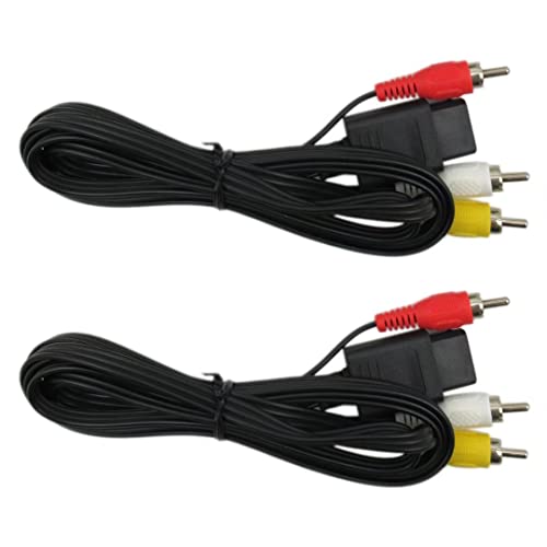 2 пакувања со високи перформанси AC адаптер напојување и кабел за кабел за AV компатибилен со Nintendo 64 N64 AV Audio Video
