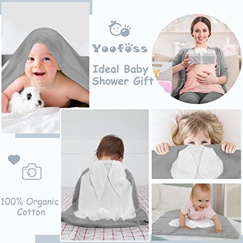 Yoofoss бебешки ќебиња - памук плетено ќебе 30 x 40, 3Д ќебе за зајаче за велигденски подарок, дишењето пријатно унисекс ќебе за бришење