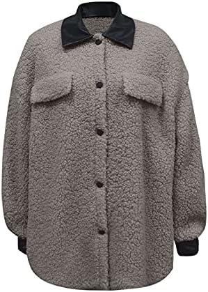 Prdecexlu прекрасни палта долги ракави на лади, зимски лапчиња меки палта удобност со копчиња удобност цврста