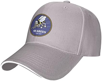 Бејзбол капа на морнарица Seabee Бејзбол капа, прилагодливи каубојски капи, женски машка капаче за сендвич