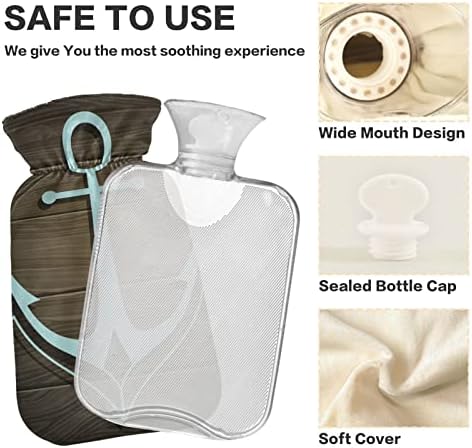 Шишиња со топла вода со покривање торба со топла вода за олеснување на болката, затоплување на рацете, торба за греење 2 литар