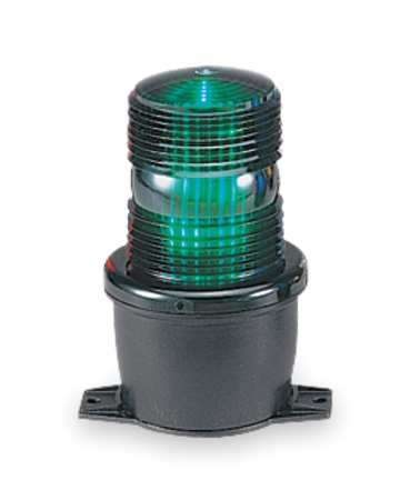 Светло за предупредување со низок профил, LED, зелена, 120V