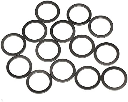 117 парчиња заптивка за миење со надворешен дијаметар од 2,7 мм црн графит најлон пластични подлошки прстен круг ултра-тенка