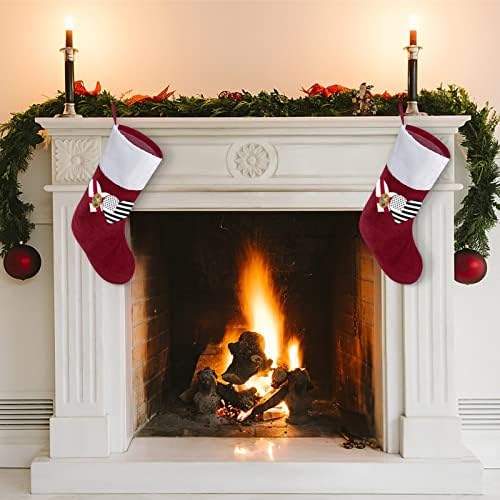 Флорида знаме и црно американско знаме црвени Божиќни празници за домашни украси за Божиќно дрво камин што виси чорапи
