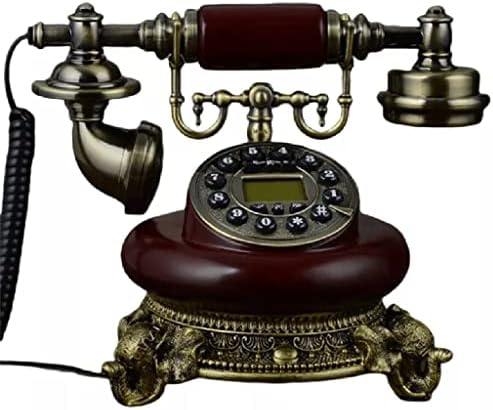 ZYKBB Антички фиксен телефонски телефон за дома, фиксна телефонска смола и имитација на метални копчиња без раце, дијалетни телефони