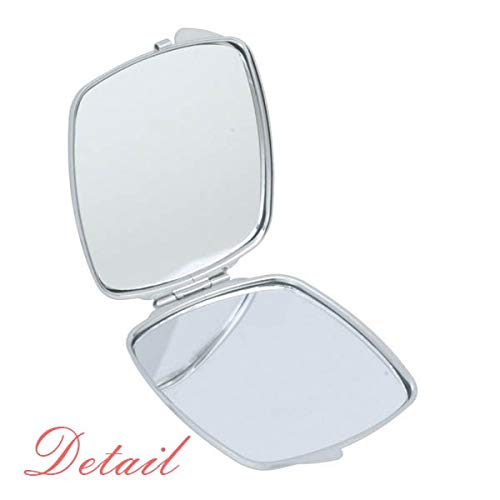 Рециклирајте го зелениот квадрат за предупредување Огледало Преносен компактен џеб шминка двострано стакло