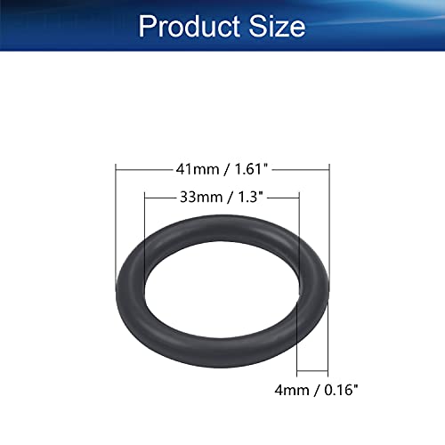 Bettomshin 5pcs нитрилна гума О-прстени, 41мм ОД 33мм ID 4mm ширина, метричка буна-нитрилна запечатување на заптивка за мијалник