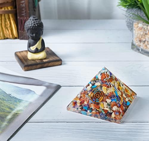 Измешајте Чакра и 7 Чакра скапоцен камен Бонсаи дрво + сет од 7 чакра оргони пирамида фенг шуи чакра балансирајќи реики лекување духовна