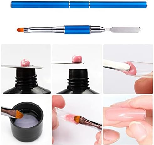 Флојинм двојна глава за нокти Арт Арилик гел градежник за градење на пенкало за цртање, лак за отстранување шпатула стап маникир алатка за