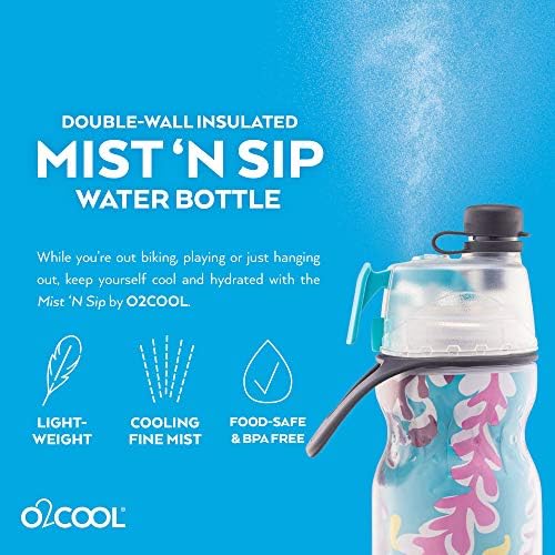O2cool mist 'n SIP за местење шише со вода 2-во-1 магла и SIP функција без истекување Повлечете го шишето со шише со вода што