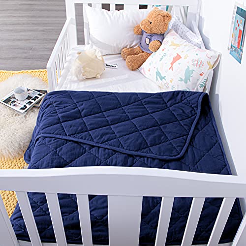 Ntbay down алтернативен преголем утешител на дете, супер мека и топла цврста боја бебешка креветче за ватиран ќебе, 43x60 инчи, морнарица сина