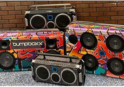 Bumpboxx Bluetooth Преносен звучник Boombox Flare8 јаглеродни влакна | Retro Boombox со Bluetooth звучник | Полнење на литиум батерија
