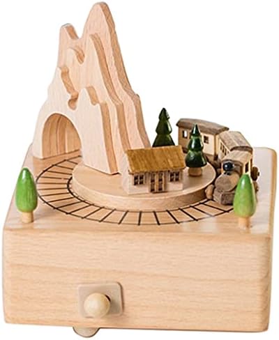 Zgjhff дрвена музичка кутија во која има планински тунел.