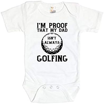 Јас сум доказ дека тато не е секогаш голф, голф, најава за бебиња, новороденче облека