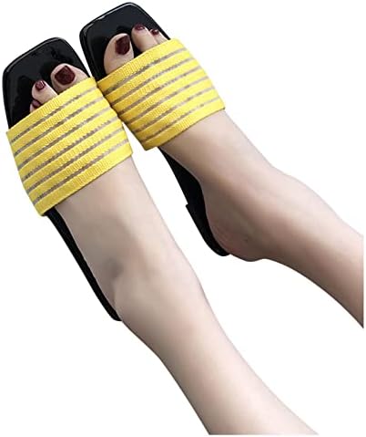 Летниот лизга за жени модни обични чевли слајдови на отворено рамни влечки Отворени пети Сандал плажа флип за дама