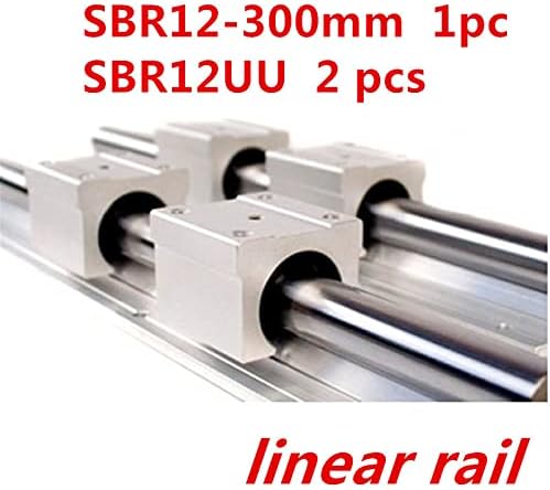 Линеарни водичи 12мм линеарна железница SBR12 300mm шини за поддржувачи 1 парчиња + 2 парчиња SBR12UU блокови CNC 12mm шини за поддршка