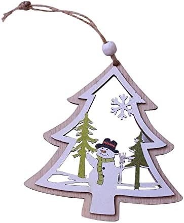 Божиќни украси во близина Божиќни украси издлабени дрвени елки за елки за елки за елки, пет зашилени bellвонче три висечки украси кристални