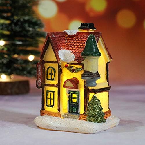 Минијатурна куќа предводена од смола куќа Декорирајте подароци за мебел креативна Божиќна декорација и виси модерни украси на дрвја