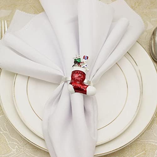 Анголијски свадбени декор 2 парчиња Божиќни чорапи на салфетки прстени од салфетки за салфетки за салфетки држач празник сервис држач за