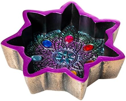 Виолетова Чакра повеќебојни камења со дијаметар од 4,5 Држач / пепелник