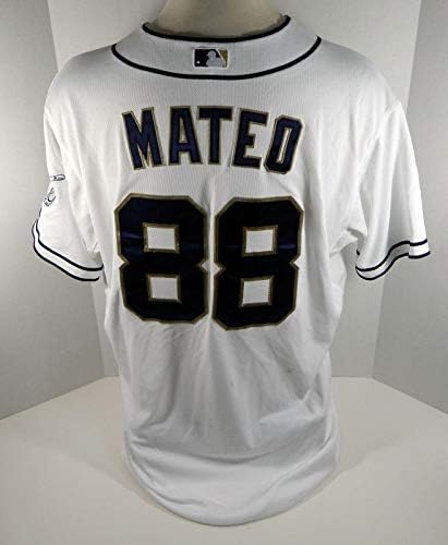 2015 година Сан Диего Падрес Маркус Матео 88 Игра издадена Бела маичка - Игра користена МЛБ дресови
