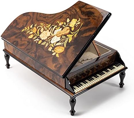 Рачно изработена музика со тон на дрво и цветно вметнување 36 Забелешка кутија за накит за пијано - од сентиментални причини