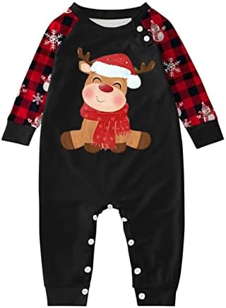 Божиќно семејство што одговара на пижами симпатична принт pjs карирани врвови со долги ракави pjs поставени панталони мека празнична облека