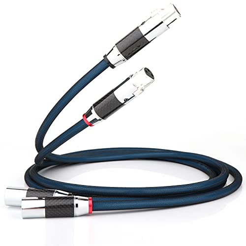 Monosaudio 17guage Балансирани жици за интерконекција, аудио 3 пински XLR женски до XLR машки сигнал кабел, кабел од сребро позлатен XLR