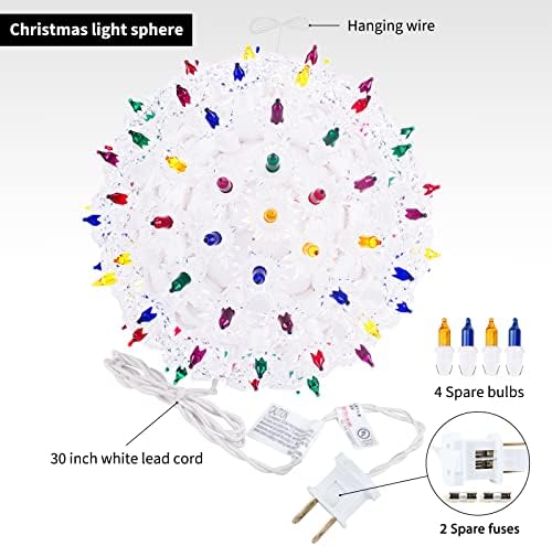 6 ”Божиќна starвездена сфера на отворено чиста осветлена топка виси светла 100 заменливи светилки за Божиќна забава во затворен простор
