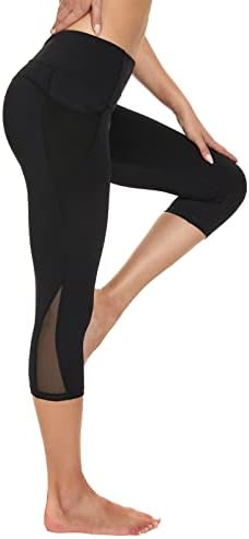 Хеланки за вежбање на компресија на Szенски жени со странични џебови со висока половината за контрола на стомакот, панталони